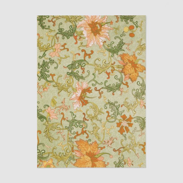 Vintage Chinese Ornament Jones Flowers   Tissue Paper (Front)