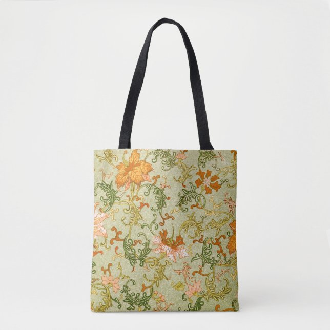 Vintage Chinese Ornament Jones Flowers   Tote Bag (Front)
