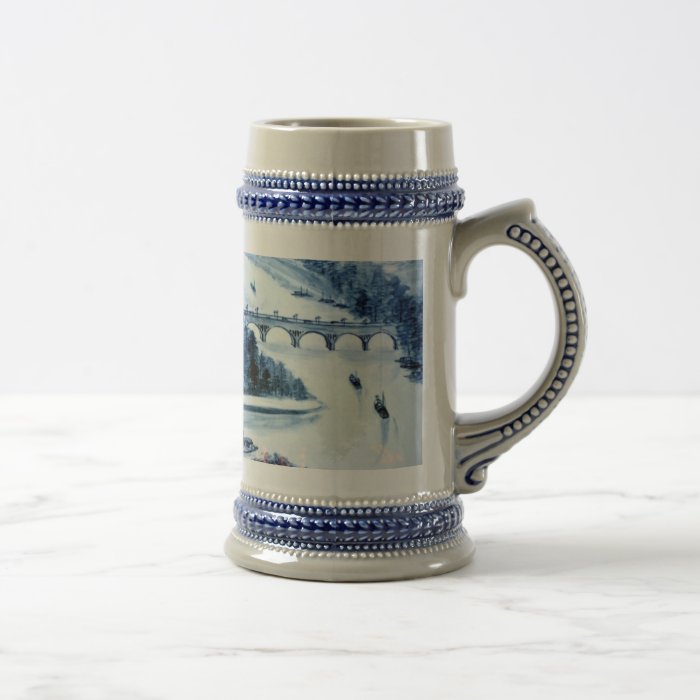 vintage chinese porcelain picture stein coffee mugs