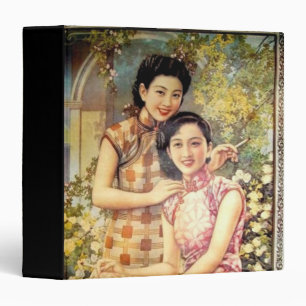 vintage chinese poster old shanghai woman binder
