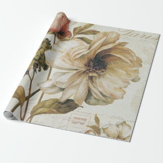 Vintage Chinese Rose. Wrapping Paper