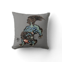 Vintage Chinese Shi Lion on Medium Gray