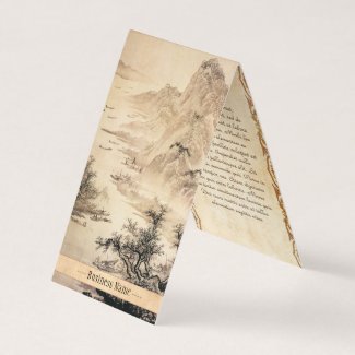 Vintage Chinese Sumi-e painting landscape scenery Business Card