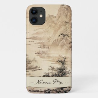Vintage Chinese Sumi-e painting landscape scenery Case-Mate iPhone Case