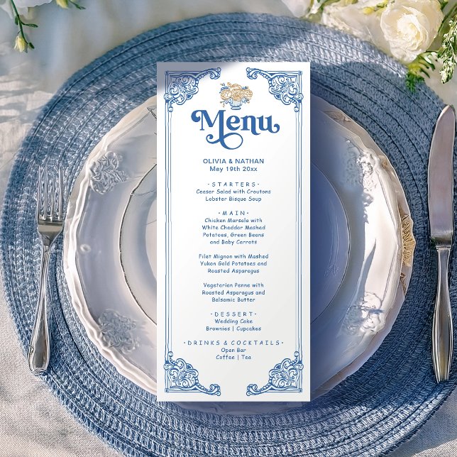 Vintage Chinoiserie Antique Frame wedding Dinner Menu (Creator Uploaded)