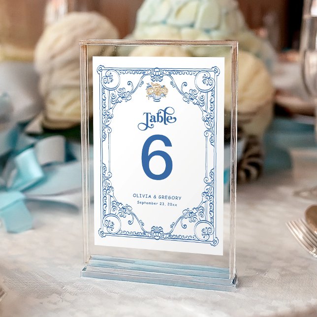 Vintage Chinoiserie Antique Frame Wedding Table Number (Creator Uploaded)