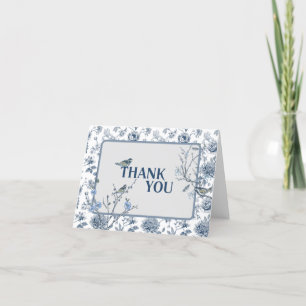 Vintage Chinoiserie Baby Bird Thank You Card
