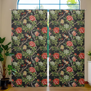 Vintage chinoiserie blackout curtains