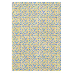 Vintage Chinoiserie Blue Butterflies Faded Damask Tablecloth