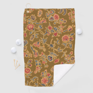 Vintage Chinoiserie Floral Brocade 18th Century  Golf Towel