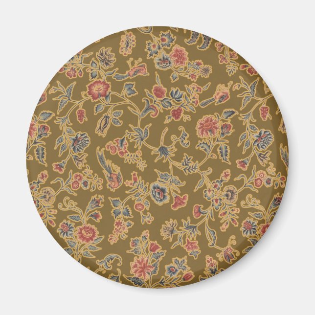 Vintage Chinoiserie Floral Brocade 18th Century  Magnet (Front)