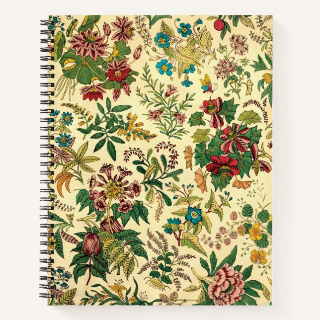 Vintage Chinoiserie Floral Pattern Notebook (Front)