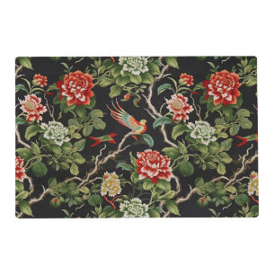 Vintage chinoiserie floral placemat