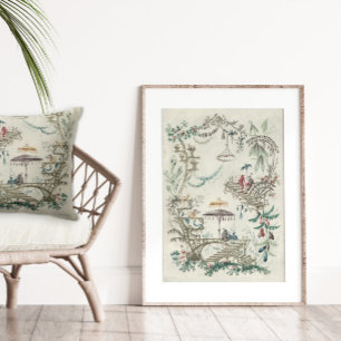 Vintage Chinoiserie Garden Jean-Baptiste Pillement Tissue Paper