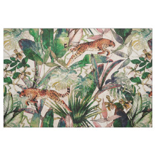 Vintage Chinoiserie Tropical Jungle Fabric