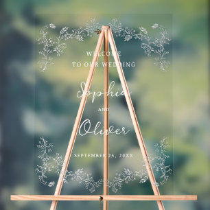 Vintage Chinoiserie Wedding Welcome Acrylic Sign