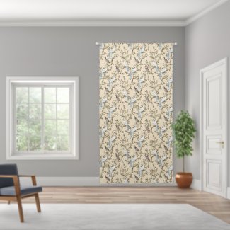 Vintage Chinoiserie White Peacock Peony Almond