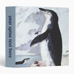 Vintage Chinstrap Penguin, Birds from Antarctica Binder
