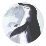 Vintage Chinstrap Penguin, Birds from Antarctica Classic Round Sticker
