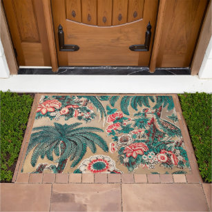 Vintage Chintz Floral Tropical Pattern Doormat