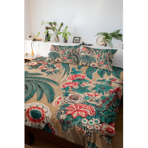 Vintage Chintz Floral Tropical Pattern Duvet Cover