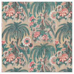 Vintage Chintz Floral Tropical Pattern Fabric