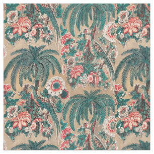 Vintage Chintz Floral Tropical Pattern Fabric