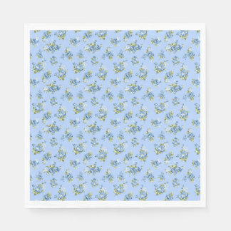 Vintage Chintz Light Blue Floral Paper Napkins