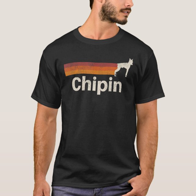 Vintage Chipin Retro Mom Dad Dog T-Shirt (Front)