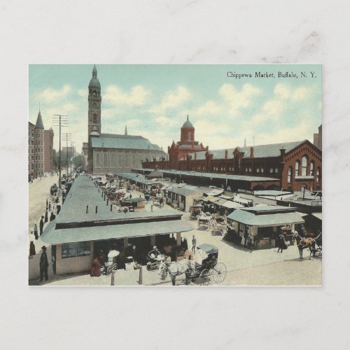 Vintage Chippewa Market Buffalo New York Postcard