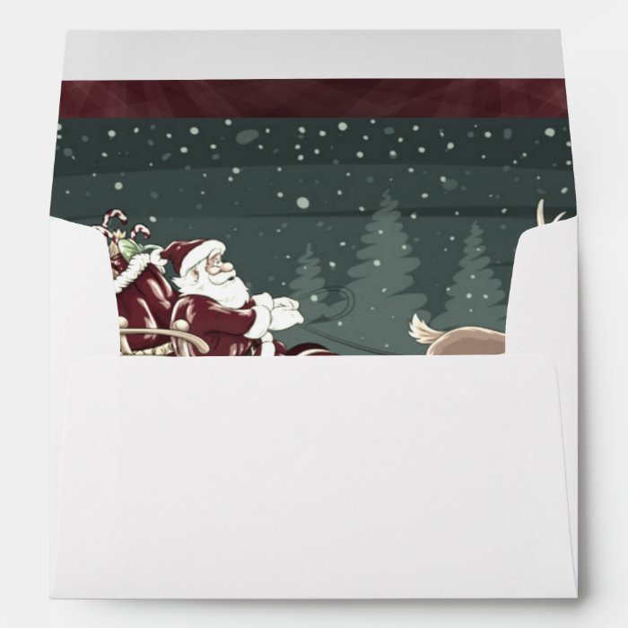 Vintage Chirstmas Santa Claus with sleigh decor Envelope