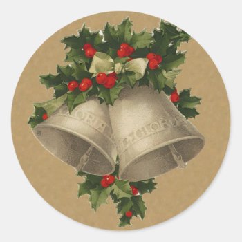 Vintage Chistmas Bells Sticker by golden_oldies at Zazzle