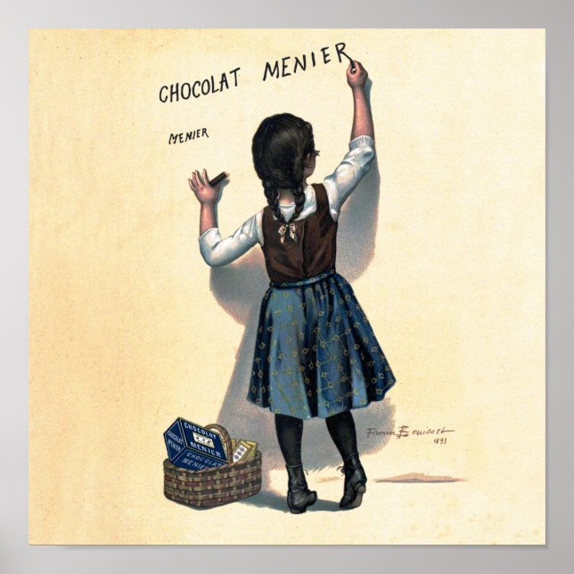 Vintage Chocolat Menier French Poster Bouisset Art (Front)
