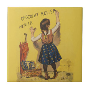 Vintage Chocolat Menier French Poster Bouisset Art Ceramic Tile