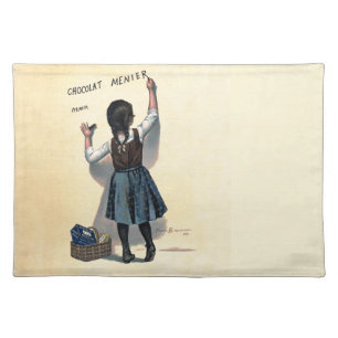Vintage Chocolat Menier French Poster Bouisset Art Cloth Placemat