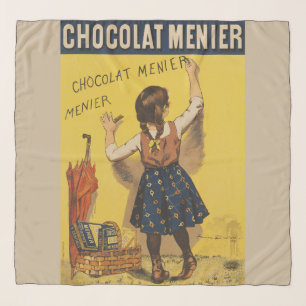 Vintage Chocolat Menier French Poster Bouisset Art Scarf