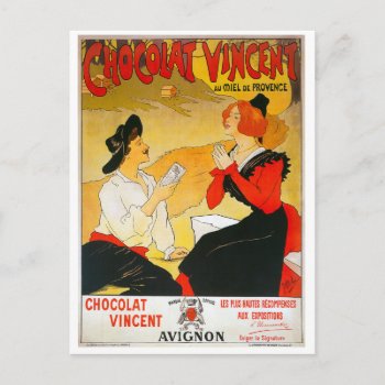 Vintage Chocolat Vincent Ad Postcard by FaerieRita at Zazzle