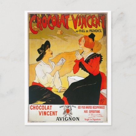 Vintage Chocolat Vincent Ad Postcard