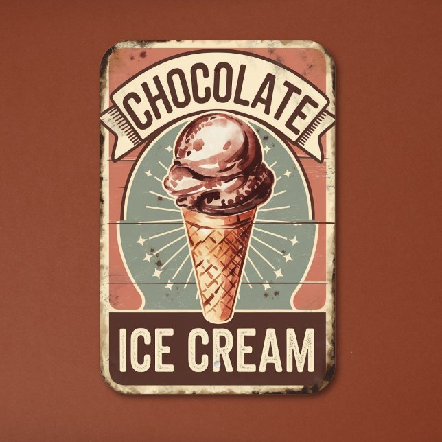 Vintage Chocolate Ice Cream Metal Sign (Creator Uploaded)