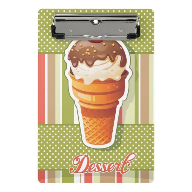 Vintage Chocolate ice cream Mini Clipboard (Front)