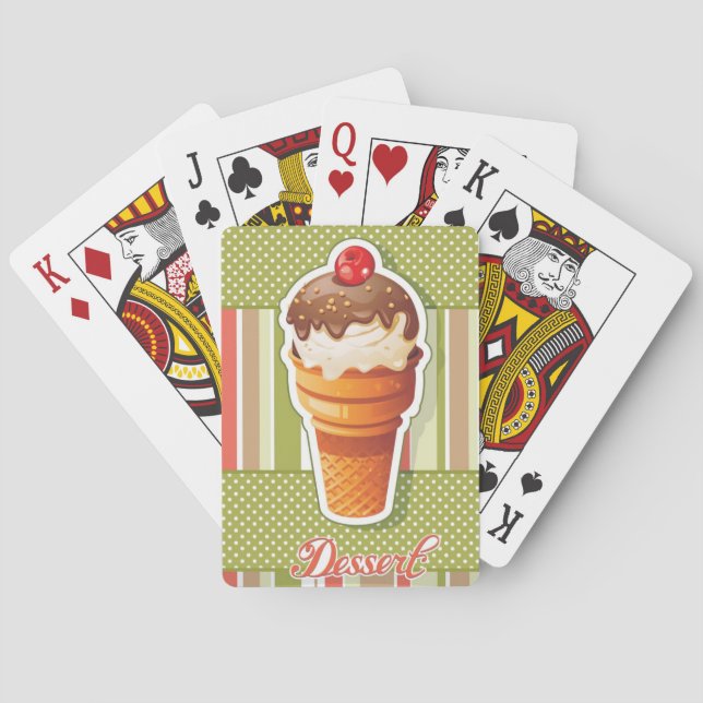 Vintage Chocolate ice cream Poker Cards (Back)