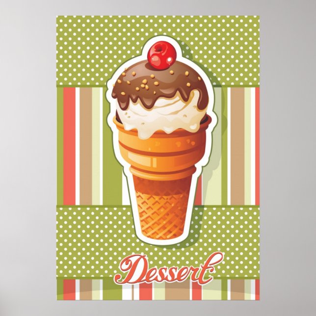 Vintage Chocolate ice cream Poster (Front)