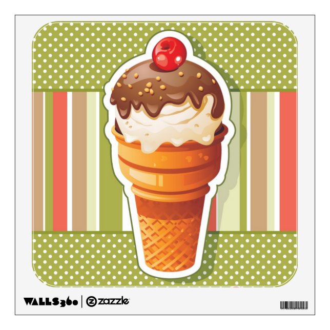 Vintage Chocolate ice cream Wall Decal (Front)
