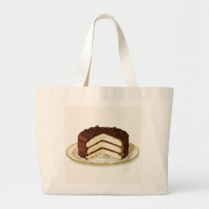 Vintage Chocolate Iced Layer Cake Jumbo Tote Bag