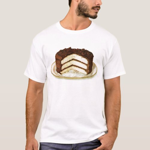 Vintage Chocolate Iced Layer Cake Mens T_Shirt