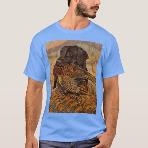 Vintage Chocolate Lab Hunting  T_Shirt