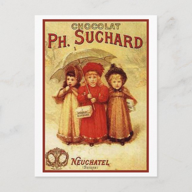 Vintage Chocolate Ph. Suchard Ad Postcard (Front)