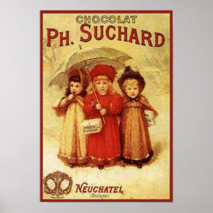 Vintage Chocolate Ph. Suchard Ad Poster