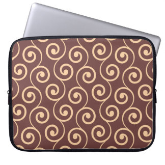 Vintage Chocolate Swirl in Golden Peach Laptop Sleeve
