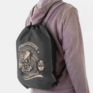 Vintage Chopper Logo Drawstring Bag